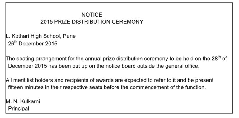 Class 7 - English(Notice Writing) - MY CLASS NOTES